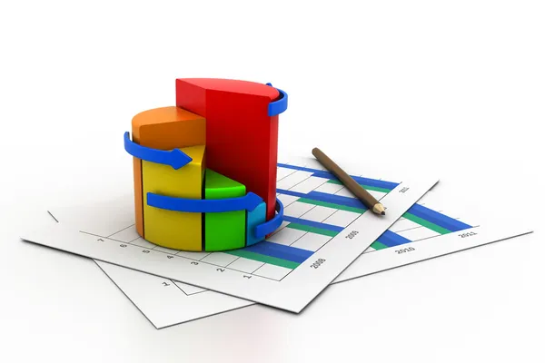 Business chart with growth graph — Stock Photo, Image