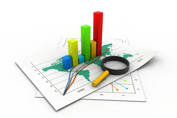 Análisis del gráfico de negocios —  Fotos de Stock