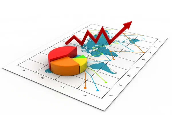 Business chart with growth arrow — Stock Photo, Image