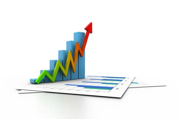 Gráfico de negócios com gráfico de crescimento — Fotografia de Stock