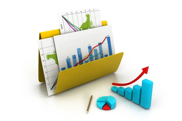 Business chart in folder — Stock Photo, Image