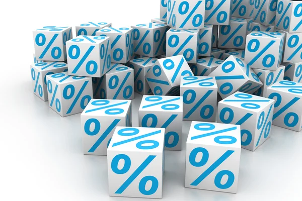 Cubos por cento — Fotografia de Stock