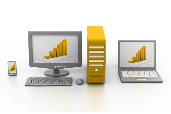 Grafico aziendale nel monitor — Foto Stock