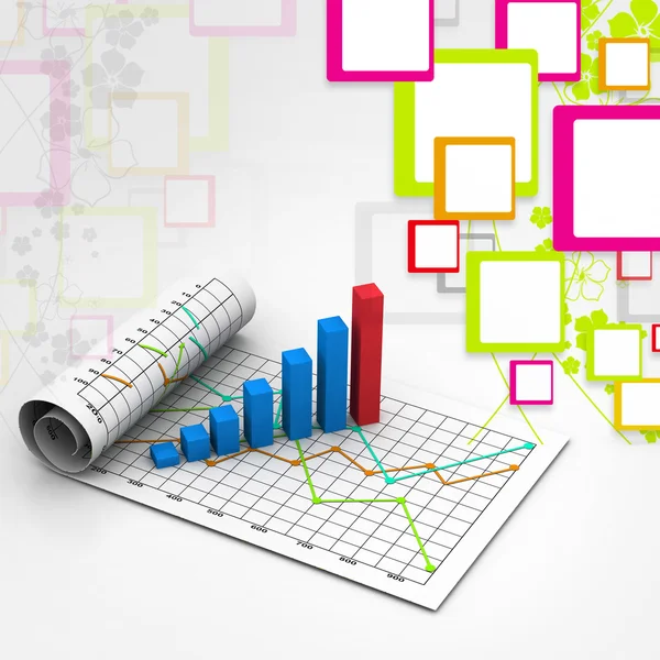 Business graph with chart — Stock Photo, Image