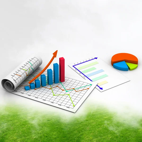 Business graph with chart in abstract background — Stock Photo, Image