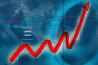 3D-financiële grafiek in zakelijke achtergrond