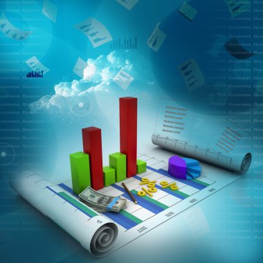 iş grafiği grafik ve arka plan olarak para