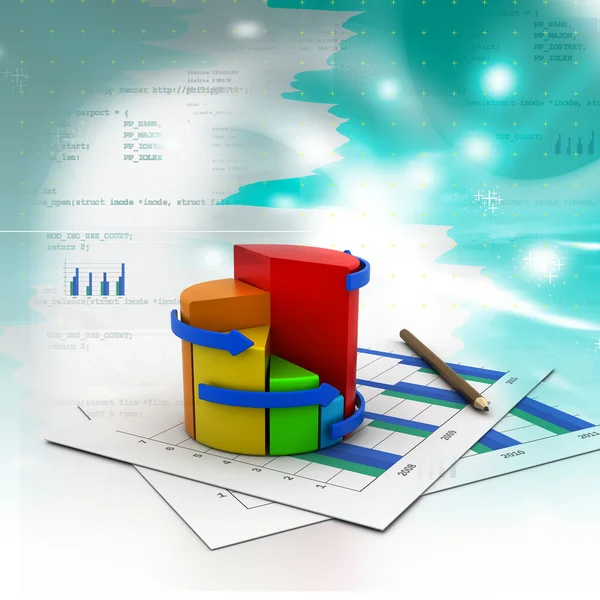 Business chart with growth graph — Stock Photo, Image