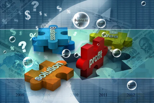 Jigsaw puzzle showing business content — Stock Photo, Image