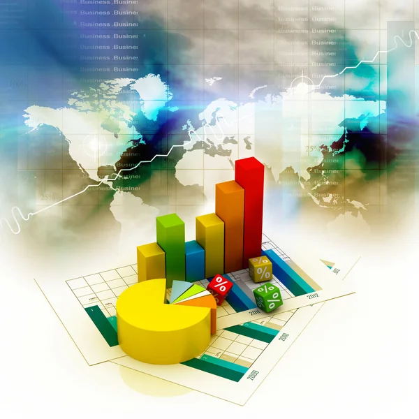 Business graph in abstract background — Stock Photo, Image