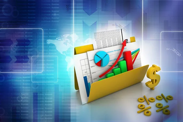 Iş grafik ve grafik klasöründe — Stok fotoğraf