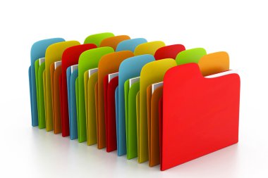 3D renkli klasörler