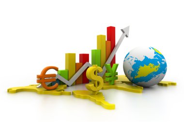 3D render dünya iş grafik gösterimi