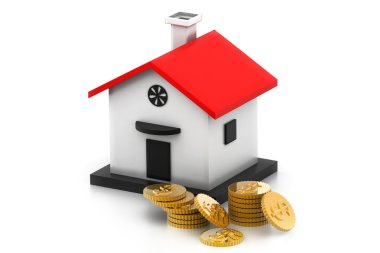 Dolar paraları ile para kutusu ev