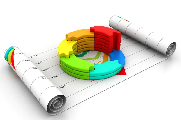 3d business graph in chart — Stock Photo, Image