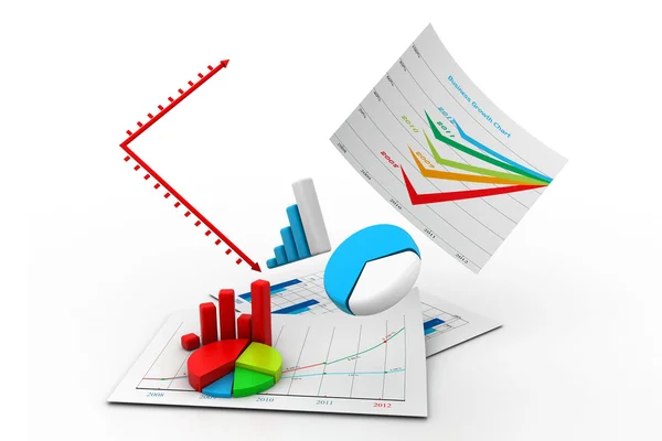 Business diagram med tillväxt diagram — Stockfoto