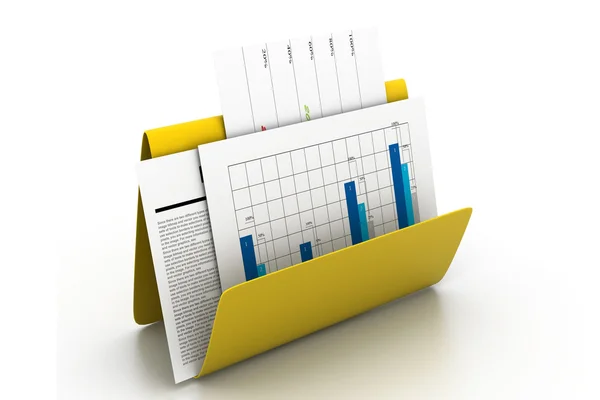 Business chart in folder — Stock Photo, Image