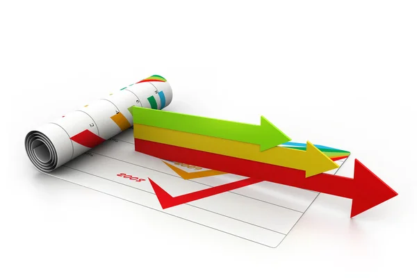 Business arrows in chart.(business growth concept) — Stock Photo, Image