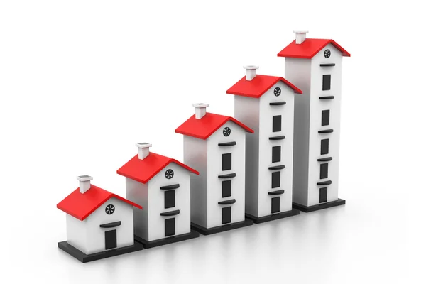 Graph of the housing market — Stock Photo, Image