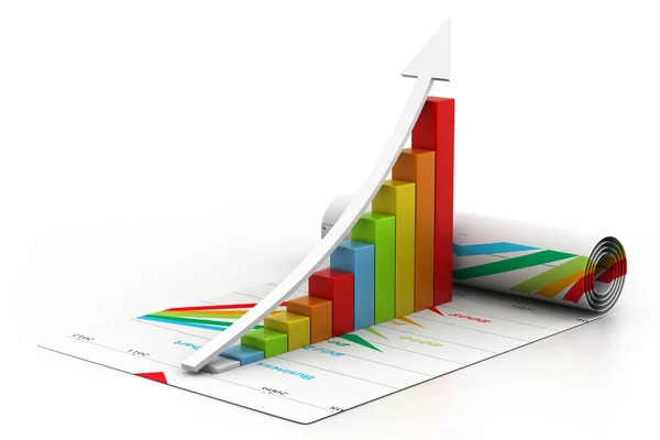 Gráfico de crecimiento empresarial 3d — Foto de Stock