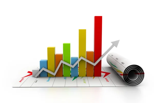 3d business growth graph — Stock Photo, Image