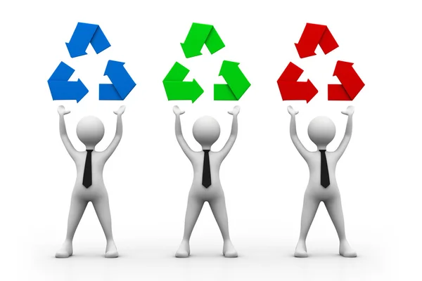Man with recycling symbol — Stock Photo, Image