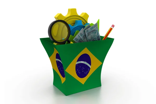 Finansal analiz grafiklerini ve verilerini Brezilya ile — Stok fotoğraf