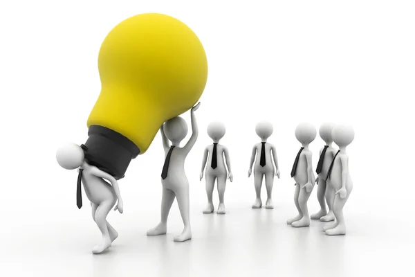 Teamwork with idea light bulb — Stock Photo, Image