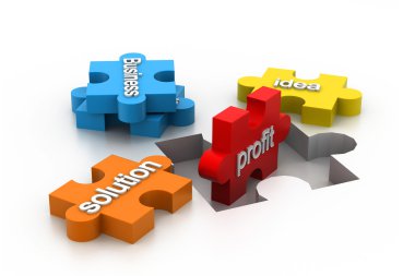 Parçalı bulmaca gösteren iş içerik