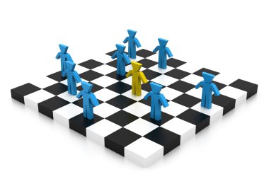 iş insanları rekabet satranç tahtası üzerinde