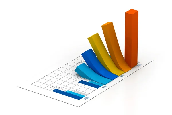 Gráfico de negócios com gráfico de crescimento — Fotografia de Stock