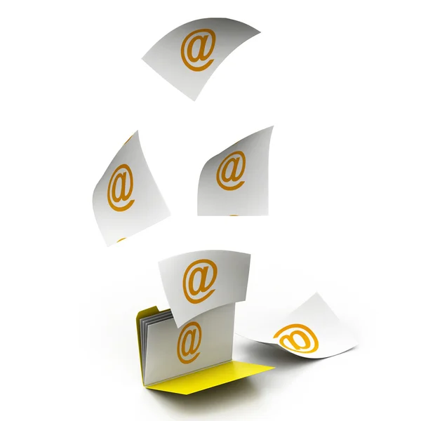 Dossier avec concept d'e-mail — Photo