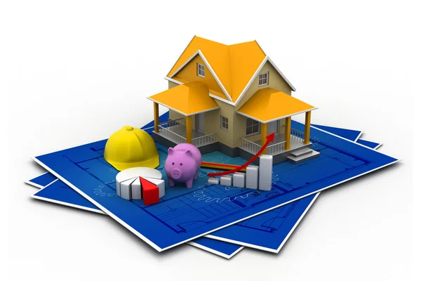 Ház modell terv — Stock Fotó