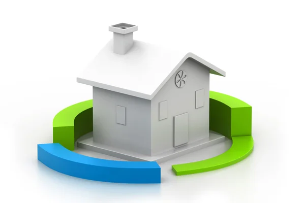 Diagram with house — Stock Photo, Image