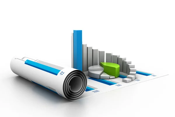 Gráfico de negocio y diagrama en gráfico —  Fotos de Stock