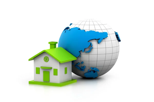 Huis en globe — Stockfoto