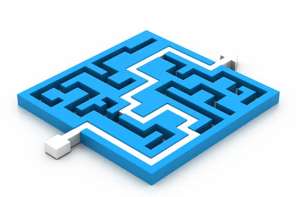 Maze puzzle solved — Stock Photo, Image