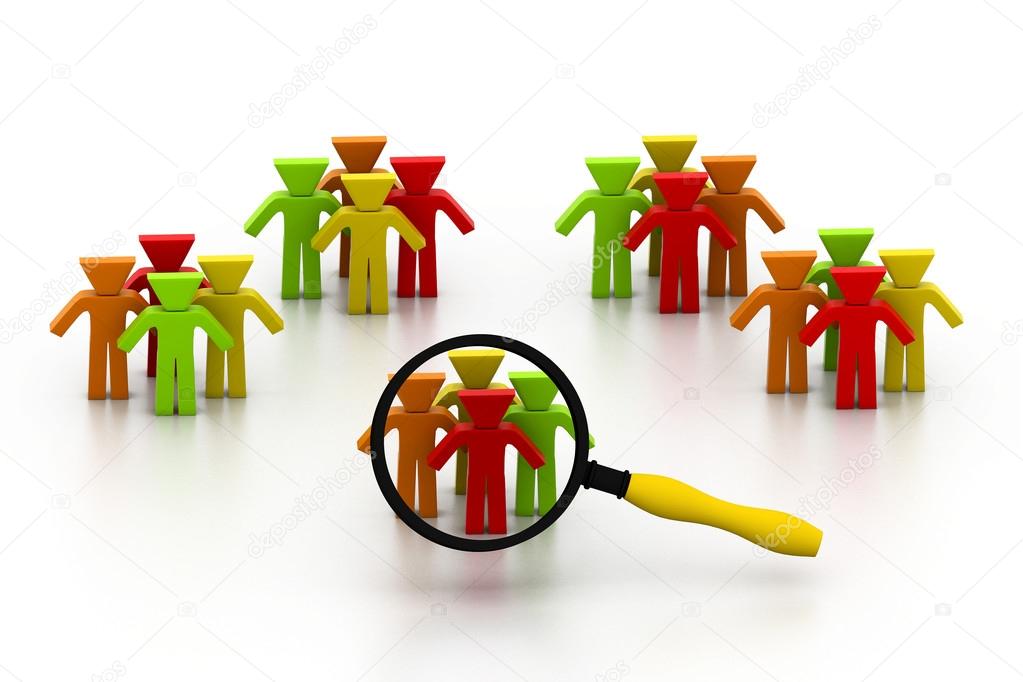 Concept of searching people or employee