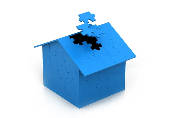 3d Puzzle house — Stock Photo, Image