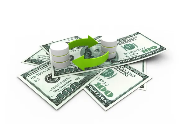 Databases concept with dollar — Stock Photo, Image