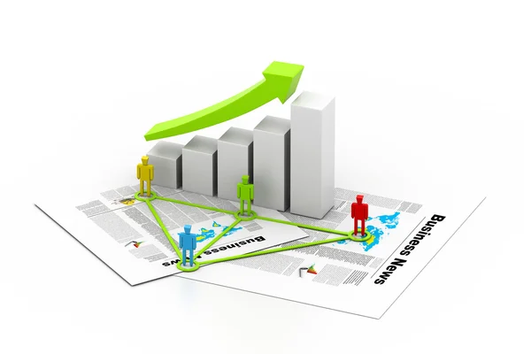 Rete aziendale con grafico — Foto Stock