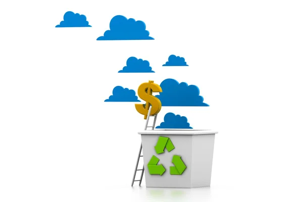 Recycling dollar symbol — Stock Photo, Image