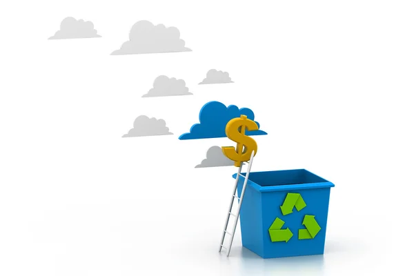 Recycling dollar symbol — Stock Photo, Image