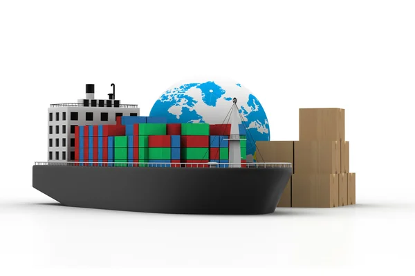 Lastfartyg och bagage — Stockfoto