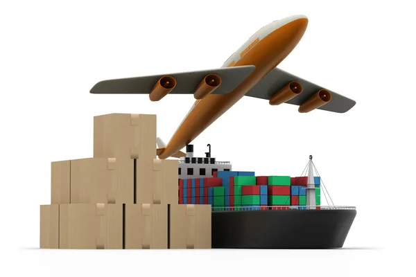 船上货物和行李σκάφος φορτίου και αποσκευών — 图库照片