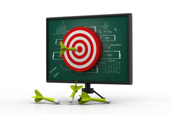 Target dart on business strategy board — Stock Photo, Image