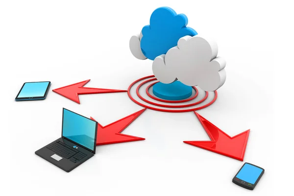 Dispositivos informáticos en nube — Foto de Stock