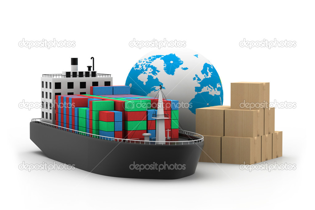 Cargo ship and luggage