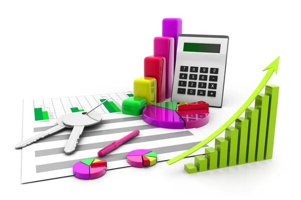 Finansiella diagram och grafer — Stockfoto