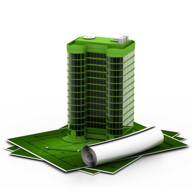 Modern project of building clipart
